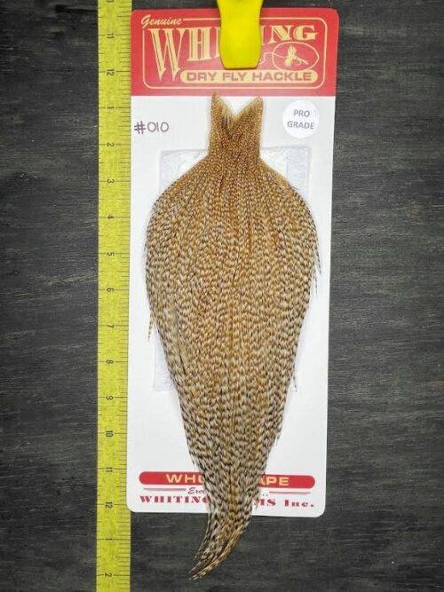 Whiting Dry Fly Cape – Pro Grade – Barred Medium Ginger #010