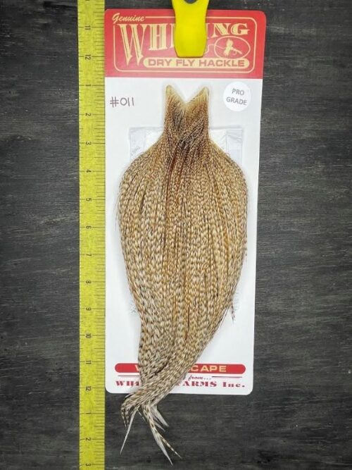 Whiting Dry Fly Cape – Pro Grade – Barred Medium Ginger #011
