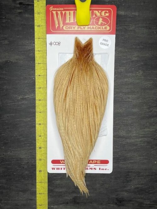 Whiting Dry Fly Cape – Pro Grade – Barred Medium Ginger #008