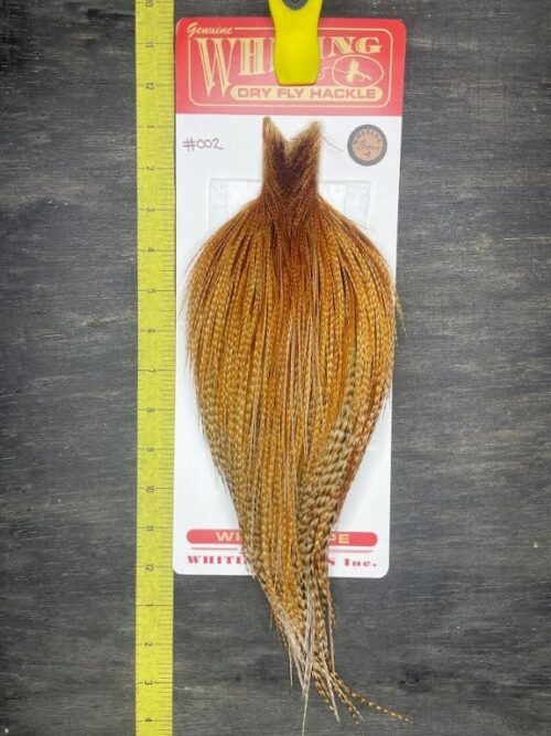 Whiting Dry Fly Cape – Bronze Grade – Dark Barred Ginger #002