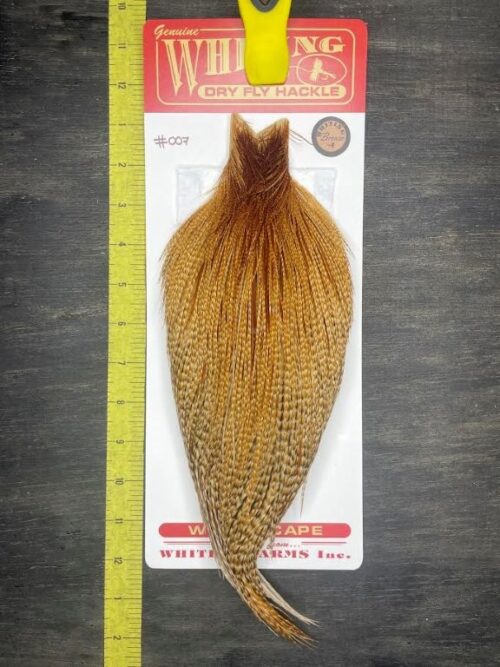Whiting Dry Fly Cape – Bronze Grade – Dark Barred Ginger #007