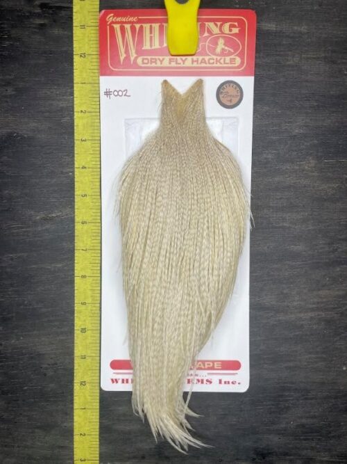 Whiting Dry Fly Cape – Bronze Grade – Ghost Barred White #002