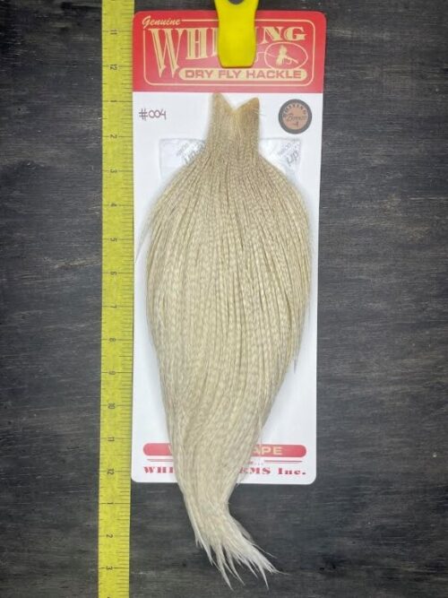 Whiting Dry Fly Cape – Bronze Grade – Ghost Barred White #004