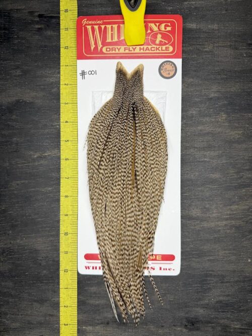 Whiting Dry Fly Cape – Bronze Grade – Dun Grizzly #001