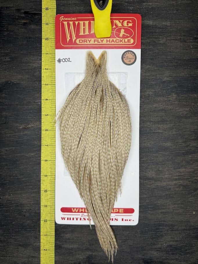 Whiting Dry Fly Cape – Bronze Grade – Dun Grizzly #002