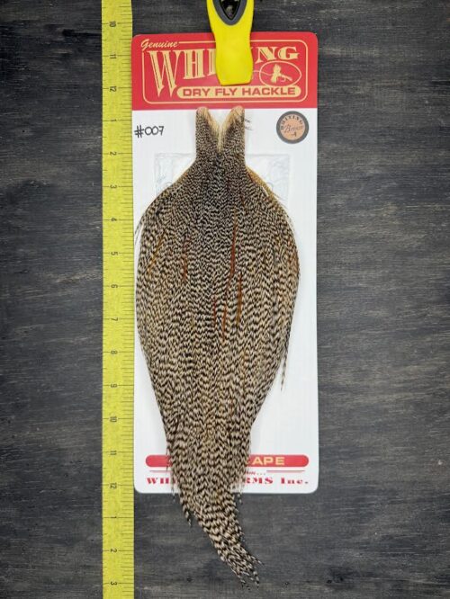 Whiting Dry Fly Cape – Bronze Grade – Grizzly Variant #007