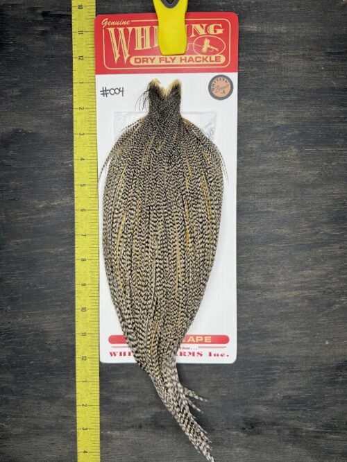 Whiting Dry Fly Cape – Bronze Grade – Grizzly Variant #004