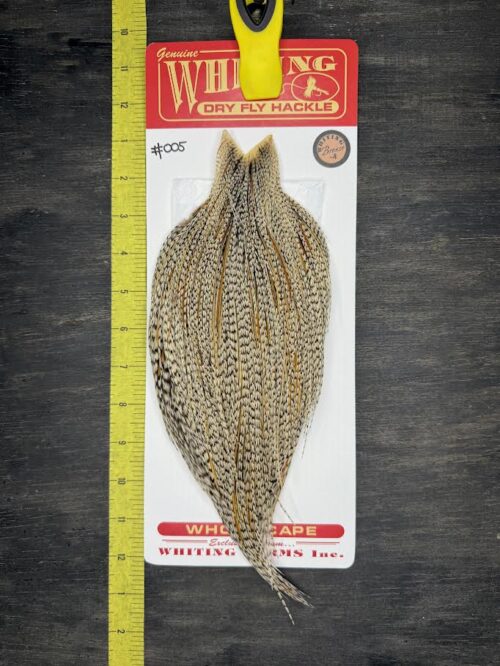 Whiting Dry Fly Cape – Bronze Grade – Grizzly Variant #005