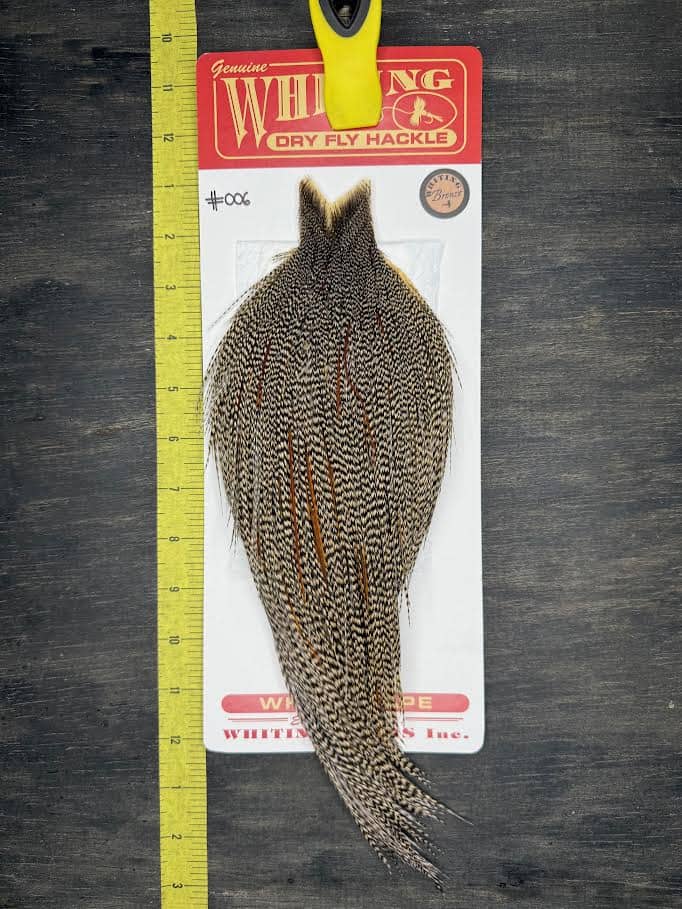 Whiting Dry Fly Cape – Bronze Grade – Grizzly Variant #006