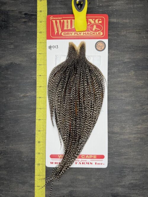 Whiting Dry Fly Cape – Bronze Grade – Grizzly Variant #013