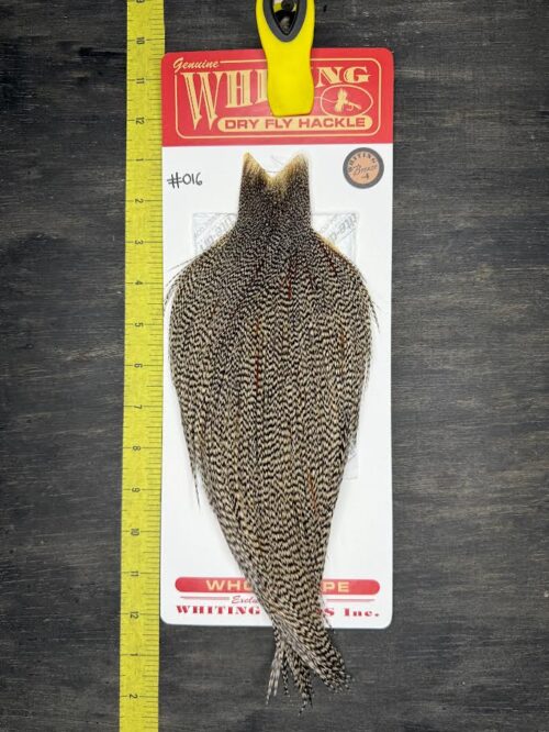 Whiting Dry Fly Cape – Bronze Grade – Grizzly Variant #016