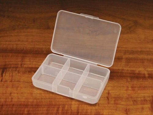 6 equal compartment midge box for fly tying bead storage and organization