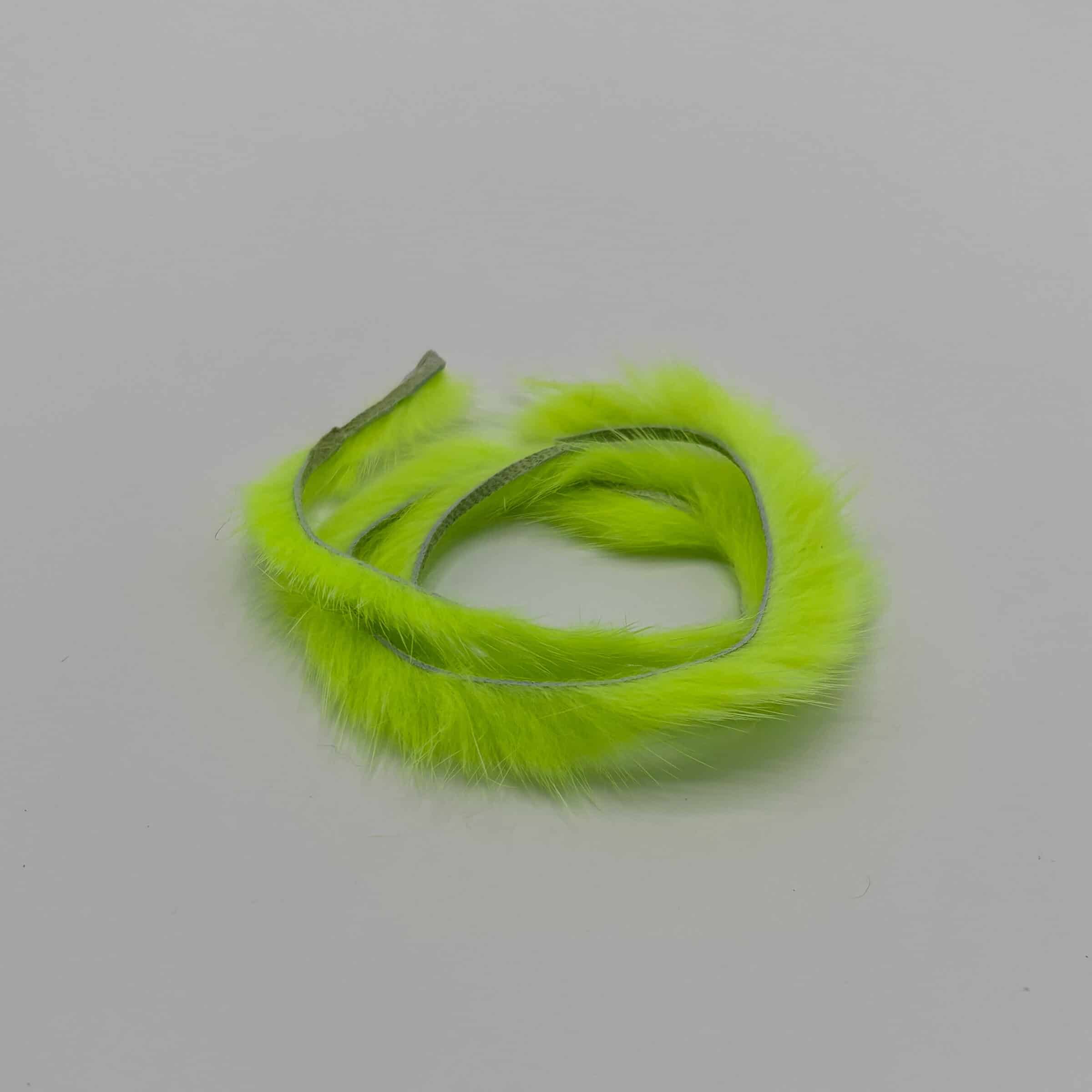 Mink Zonker Strips Chartruese for tying.