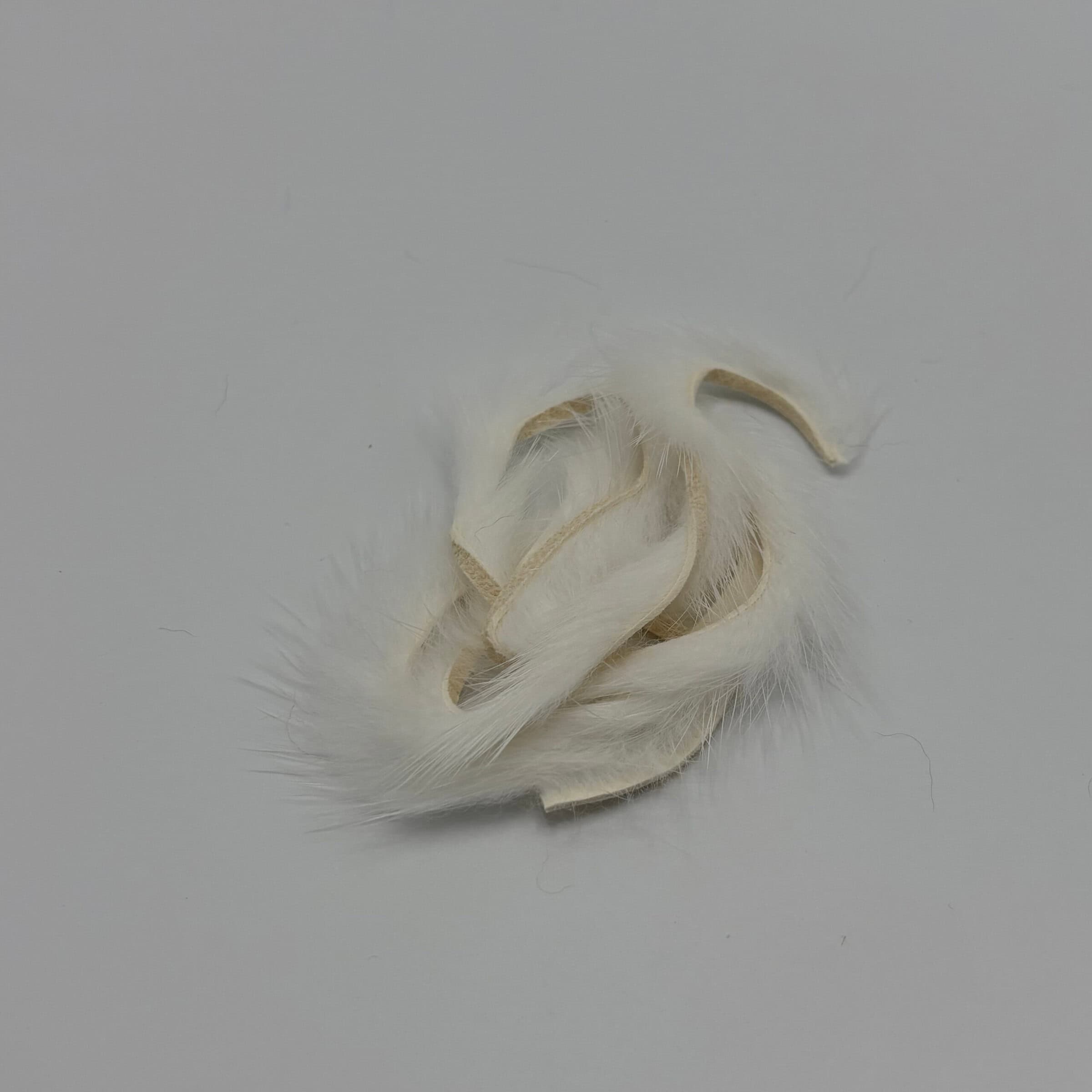 Mink Zonker Strips White for tying.