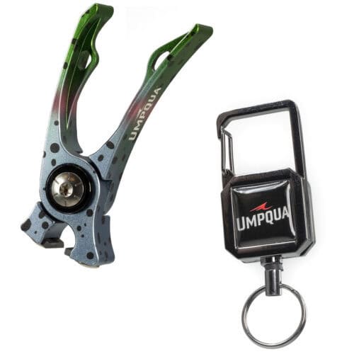 umpqua riverrun nipper w/ retractor rainbow trout
