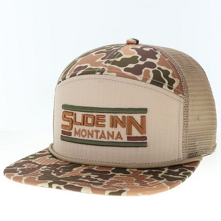 slide inn hopback 7 panel hat duck camo