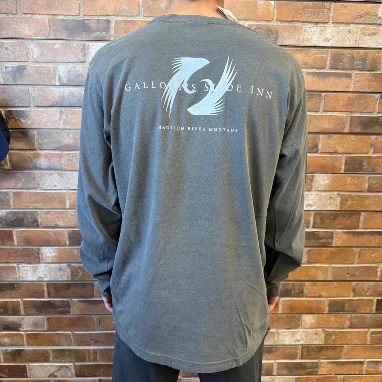 slide inn washed pepper long sleeve tee back