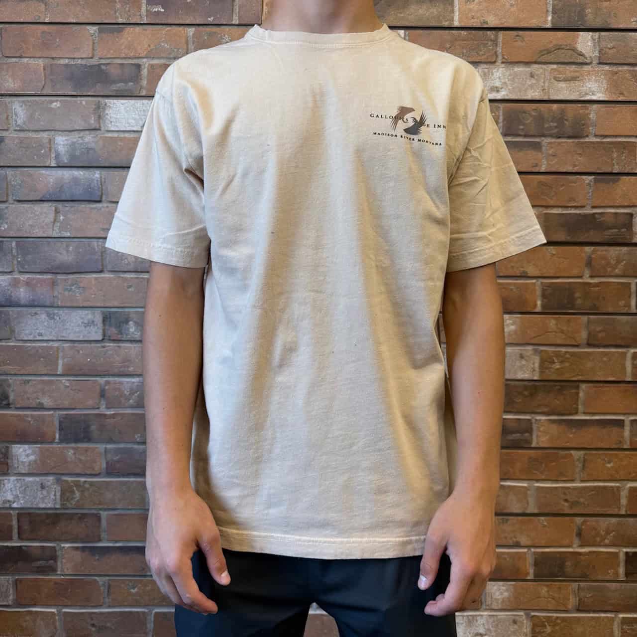 slide inn logo plaster tan tee back