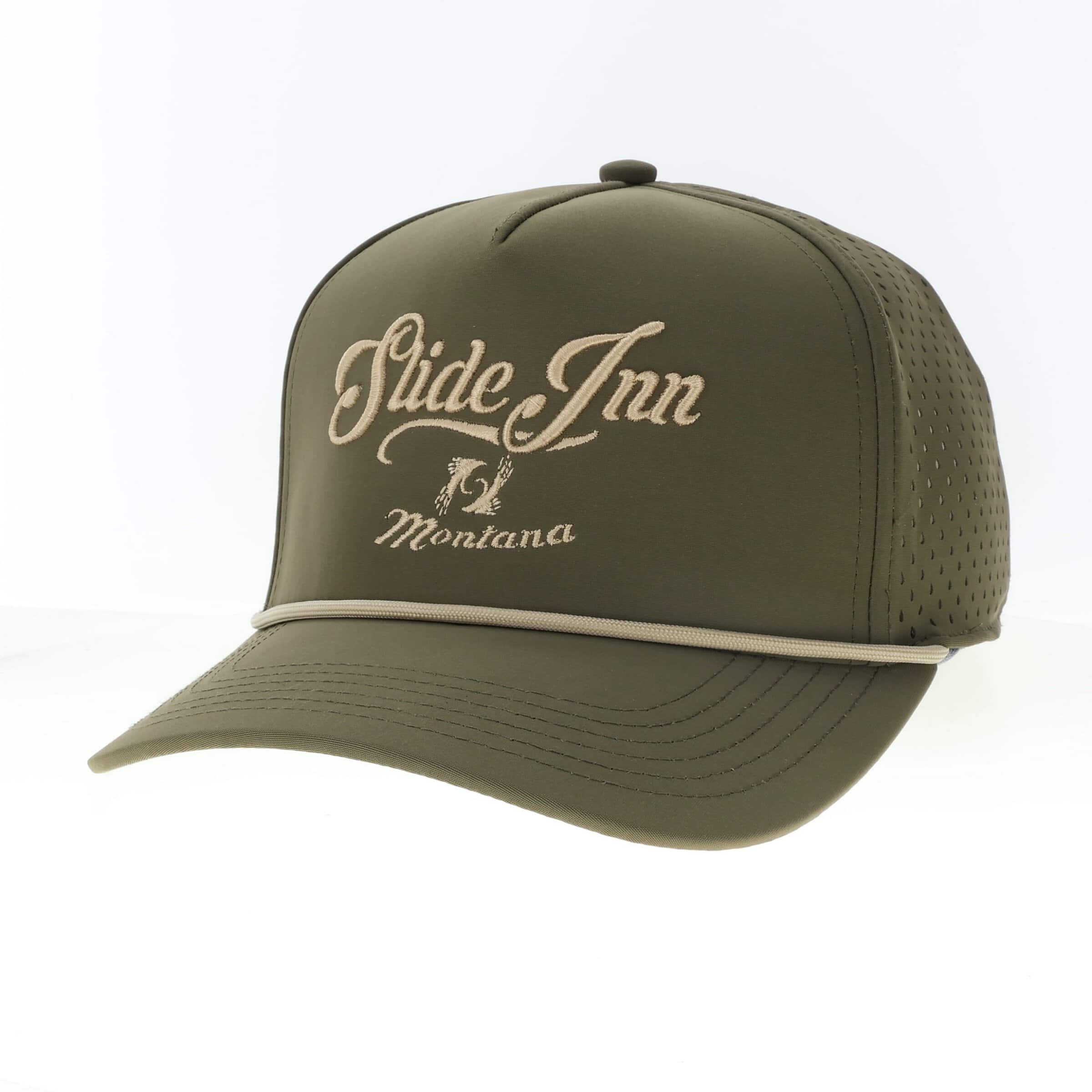 slide inn cut above hat olive