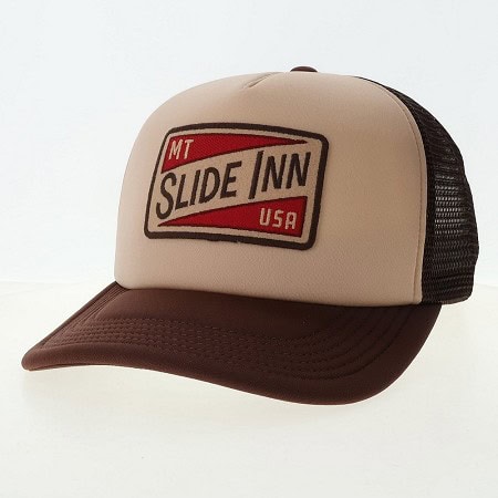 slide inn laguna trucker hat retro brown